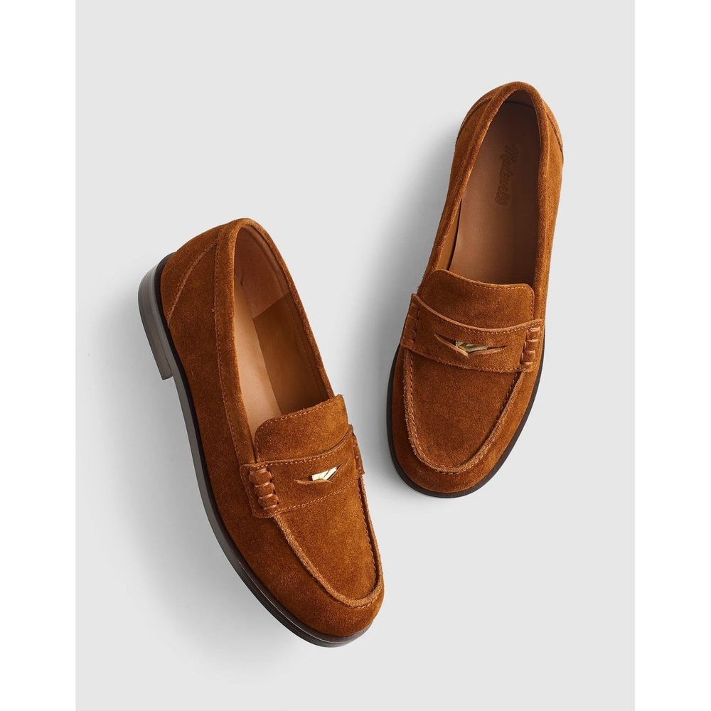 NEW Madewell The Grayson Penny Loafer Shoe Russet Brown Suede Womens Sz 8
